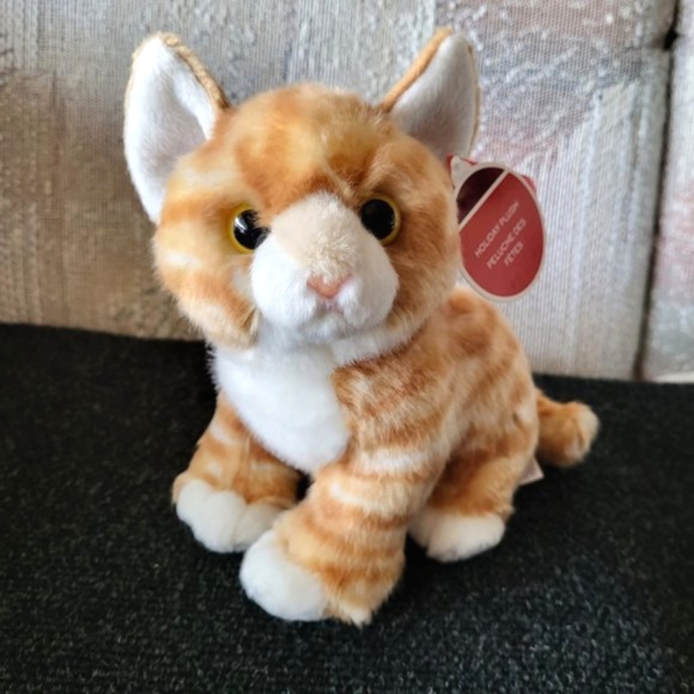 *NEW* AURORA Tabby Cat Orange White Ginger Striped Holiday Plush Stuffed Animal